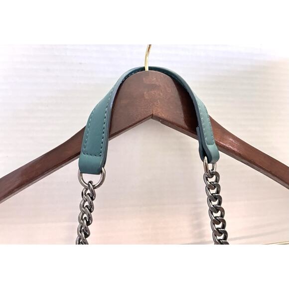 Persaman New York Quilted Teal Green Leather Satchel Bag Purse - Picture 4 of 9